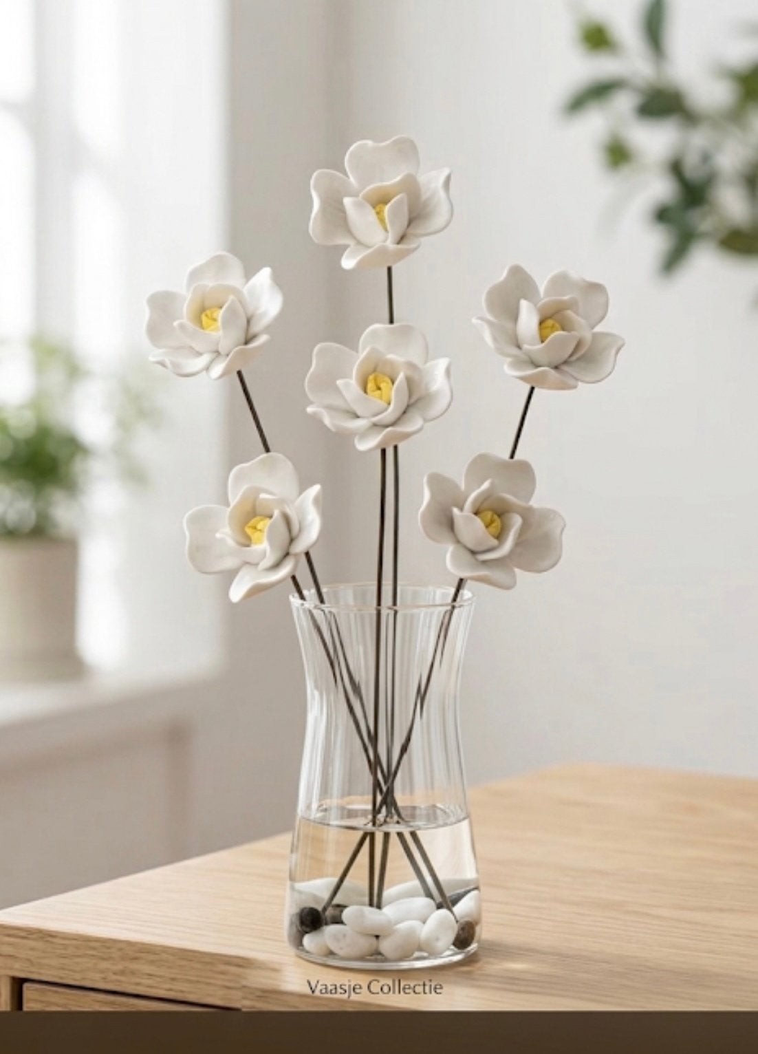 NIEUW !! Prachtige witte bloemen van keramiek, Ophalen of Verzenden, Nieuw