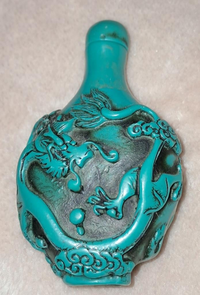 Antiek Chinees Snuff Bottle met Draak en Feniks, Antiek en Kunst, Ophalen of Verzenden