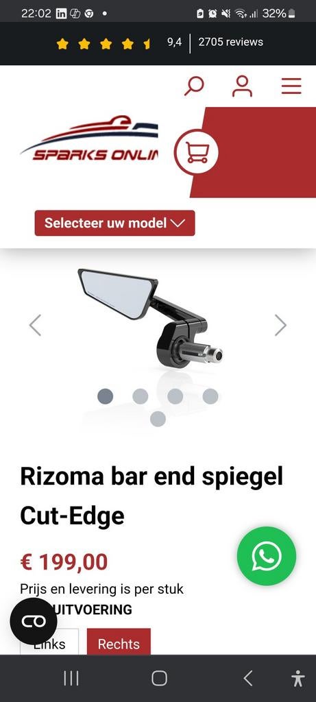 Rizoma stuurspiegels NIEUW, Motoren, Ophalen of Verzenden, Nieuw