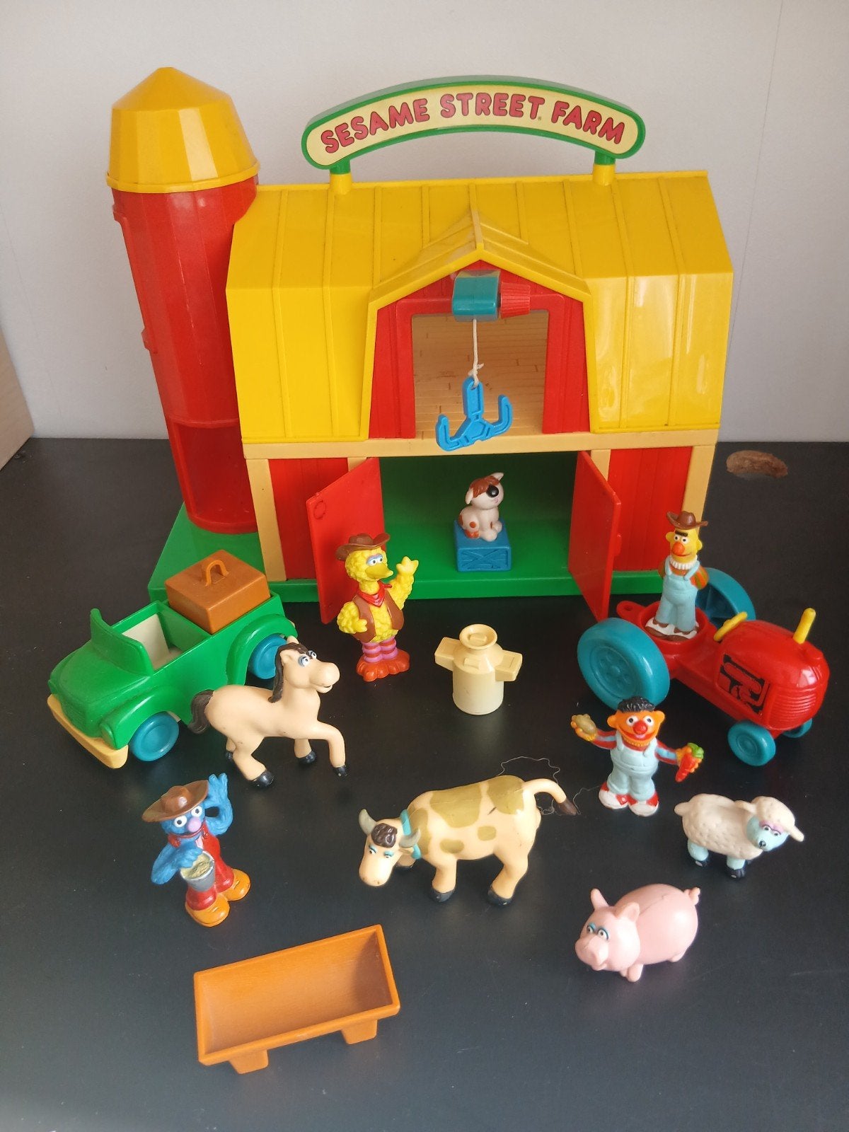 Vintage Sesamstraat Boerderij Speelset met Figuren, Ophalen of Verzenden