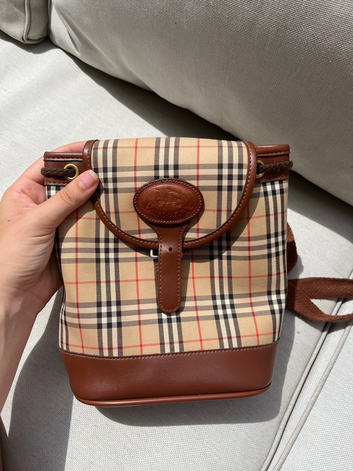 Vintage Burberrys Mini Rugzak very rare, Ophalen of Verzenden, Nieuw, Beige, Shopper