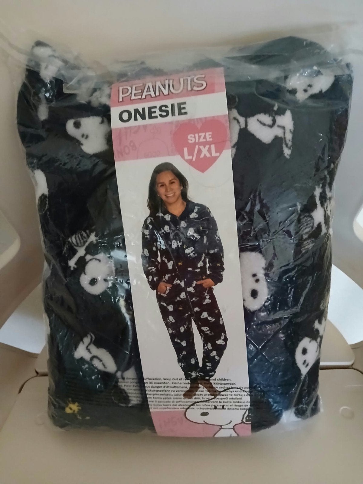 Snoopy Onesie maat L-XL donkerblauw., Ophalen of Verzenden, Zo goed als nieuw, Maat 46/48 (XL) of groter