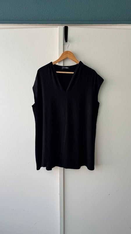 Doris Streich Viscose Tuniek Lange Top 48 Zwart Minimal Chic, Maat 46/48 (XL) of groter, Ophalen of Verzenden, Zo goed als nieuw