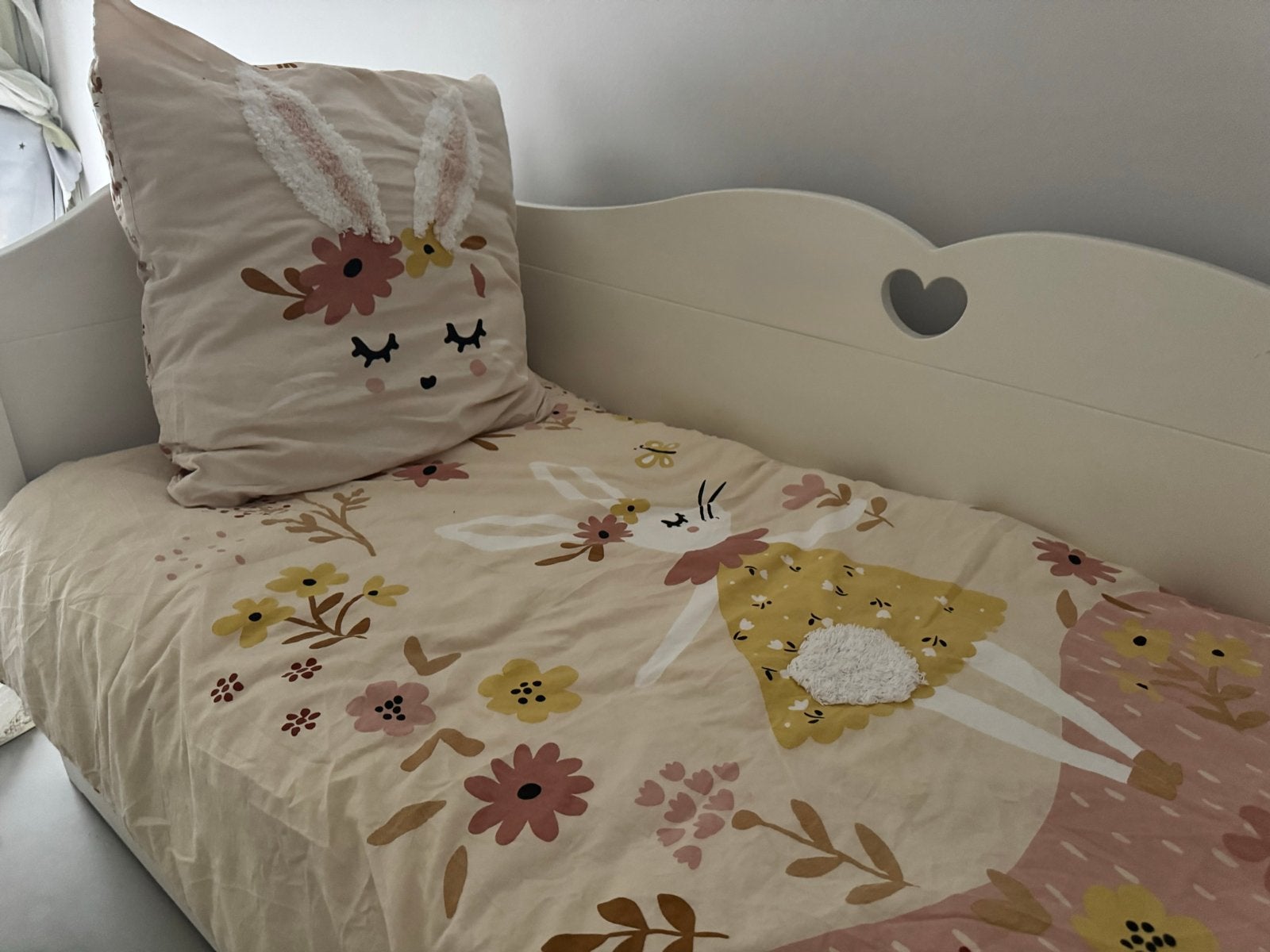 Witte bedbank lili furniture Emma met 3 lades, Ophalen, Wit, 190 cm of minder, Zo goed als nieuw