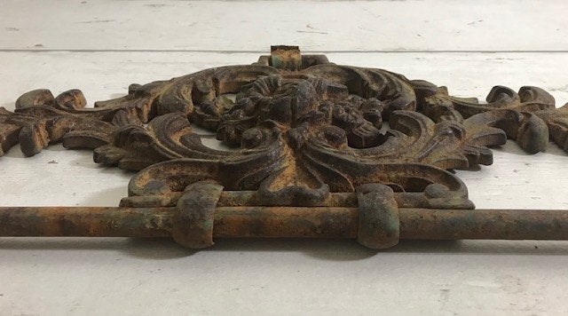 Antiek smeedijzeren ornament van Frans spijlen bed, Ophalen of Verzenden