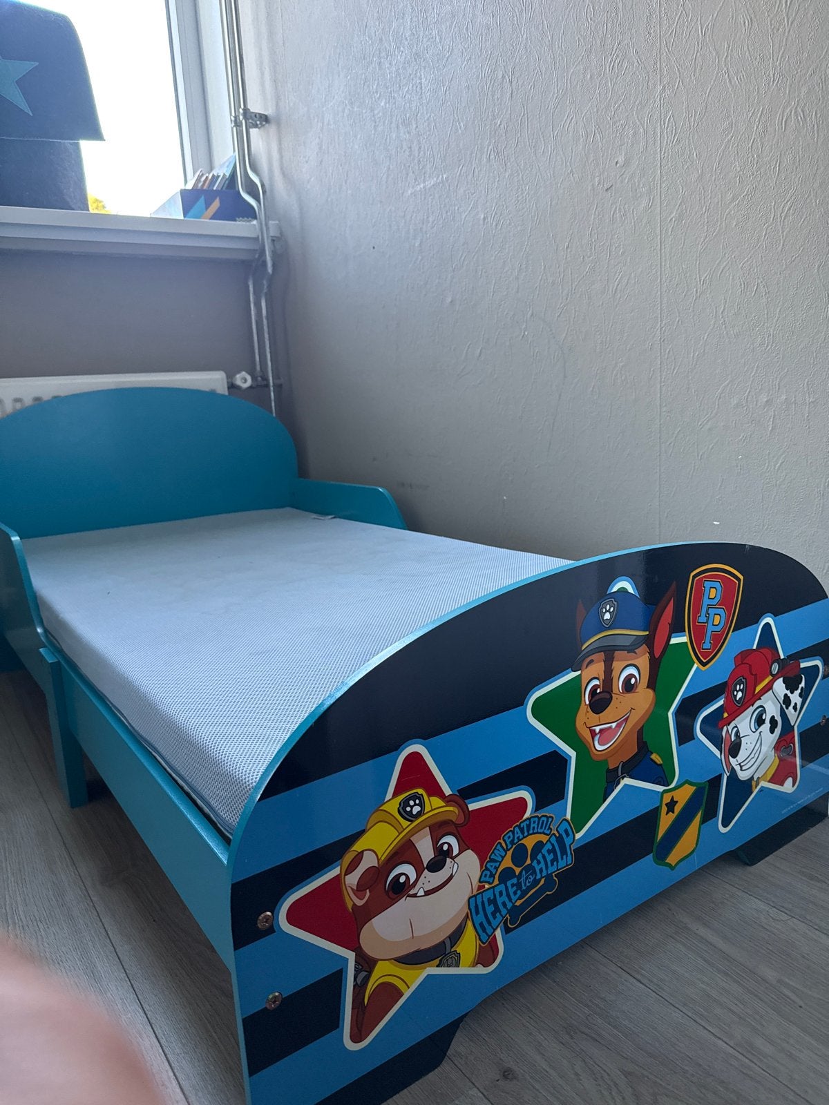Paw Patrol Kinderbed met Matras en Lattenbodem, Gebruikt, 70 tot 85 cm, Ophalen of Verzenden, Lattenbodem