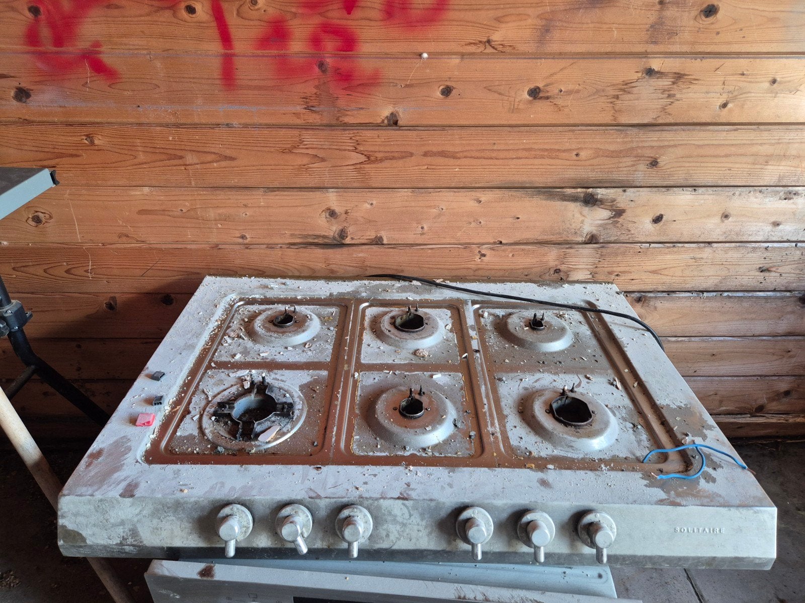 6 pits gaskookplaat van solitaire, Ophalen, Gebruikt, 60 cm of meer, Inbouw
