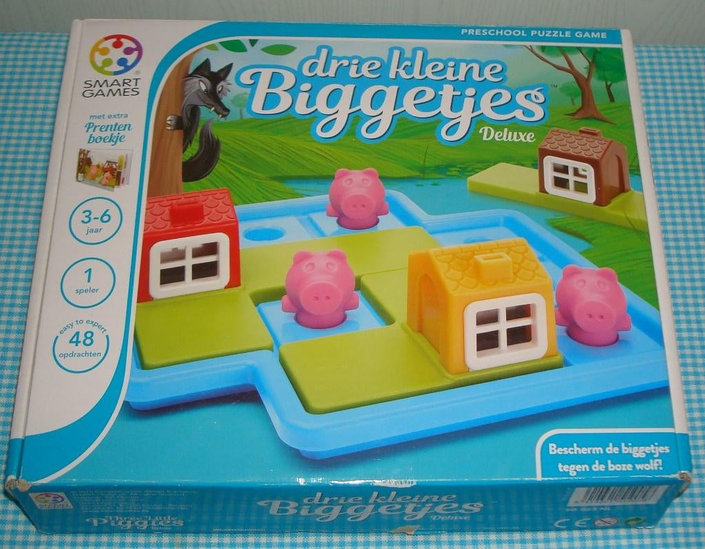 SMART GAMES - drie kleine biggetjes 3-6 jaar spel LEUK!, Ophalen of Verzenden, Zo goed als nieuw, Puzzelen