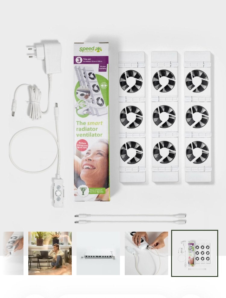 SpeedComfort Trio Set Slimme Radiator Ventilatoren, Doe-het-zelf en Verbouw, Gebruikt, Minder dan 30 cm, Radiator, Minder dan 60 cm