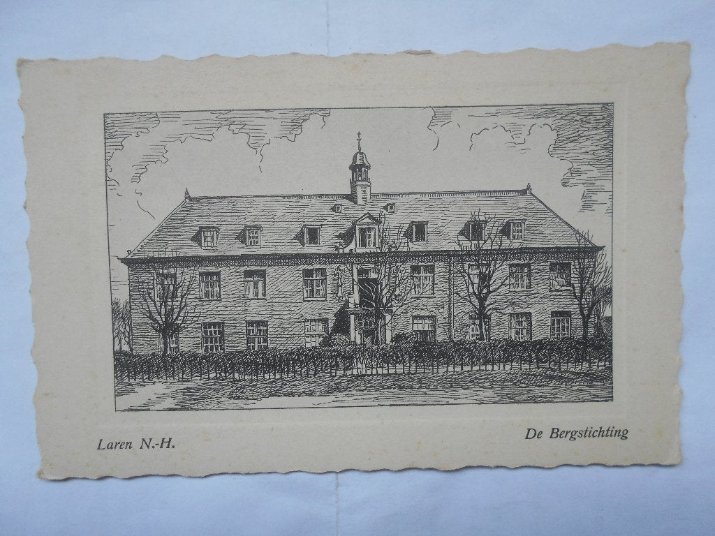 Laren NH - De Bergstichting - Ets/Diepdrukkaart, Ophalen of Verzenden, 1920 tot 1940, Ongelopen, Noord-Holland