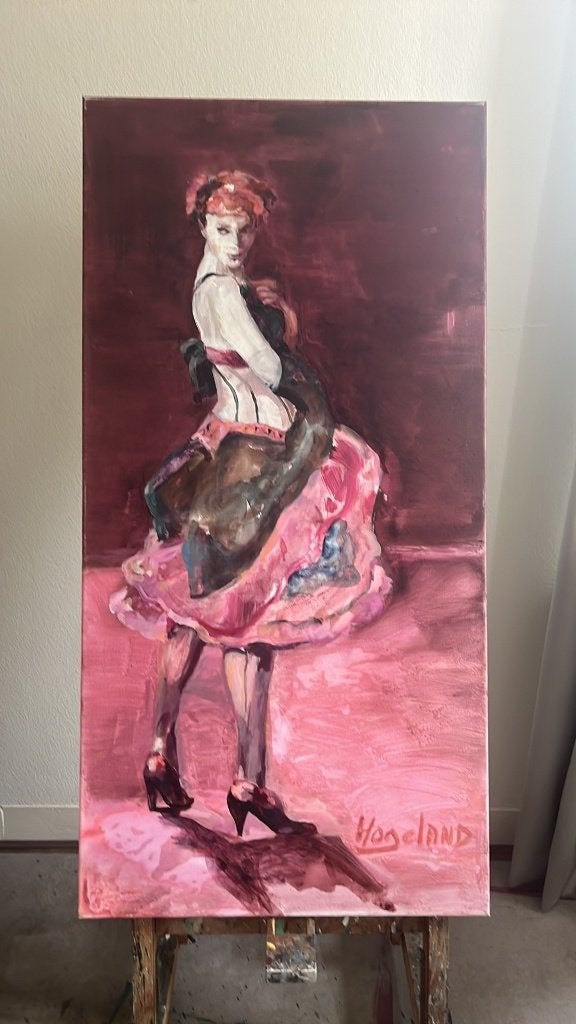 Levante - van de bekende Renée Hogeland acryl met inkt, Ophalen
