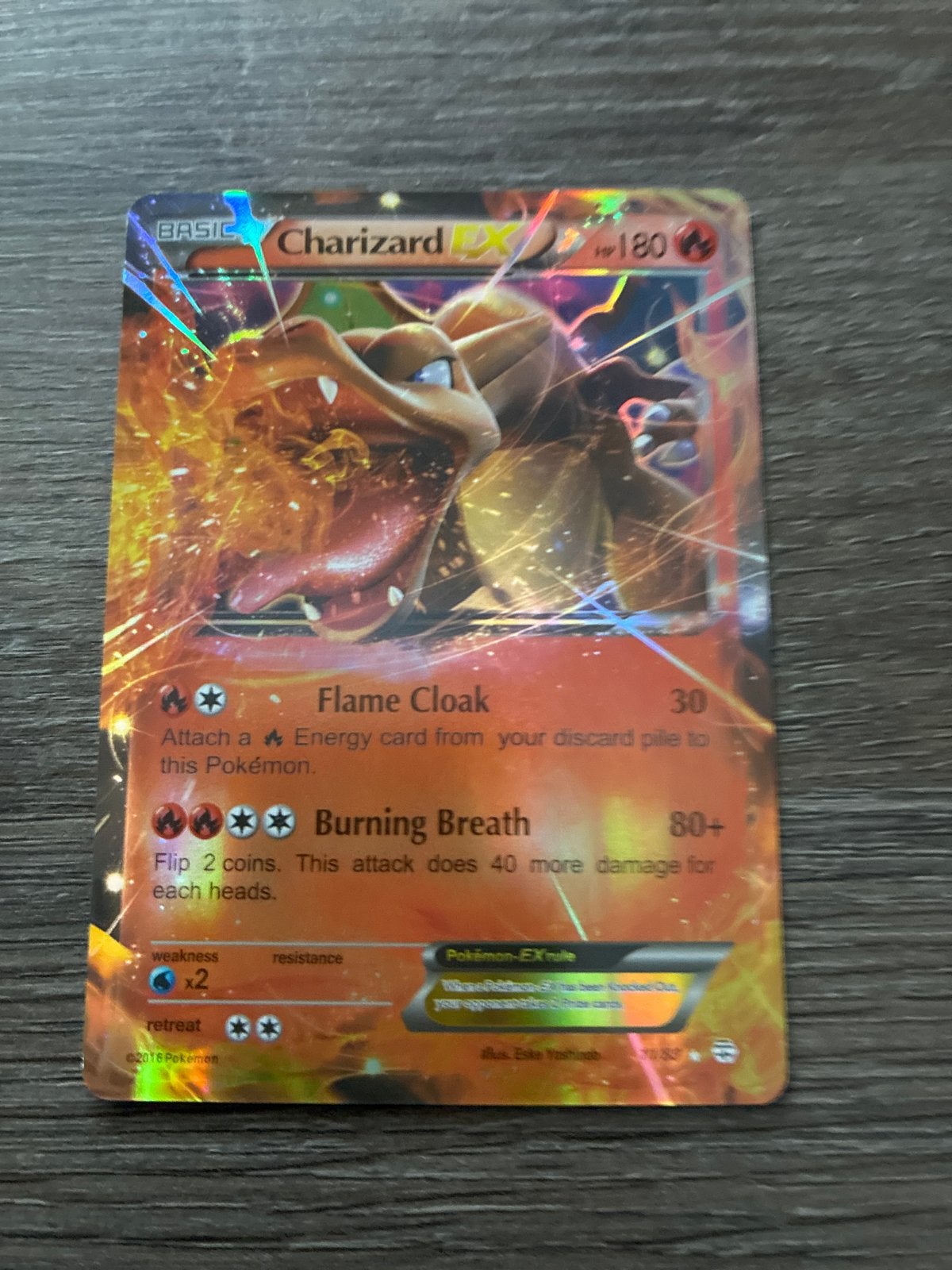 Charizard EX Pokémon Kaart - Basic 180 HP, Ophalen, Gebruikt, Losse kaart, Foil