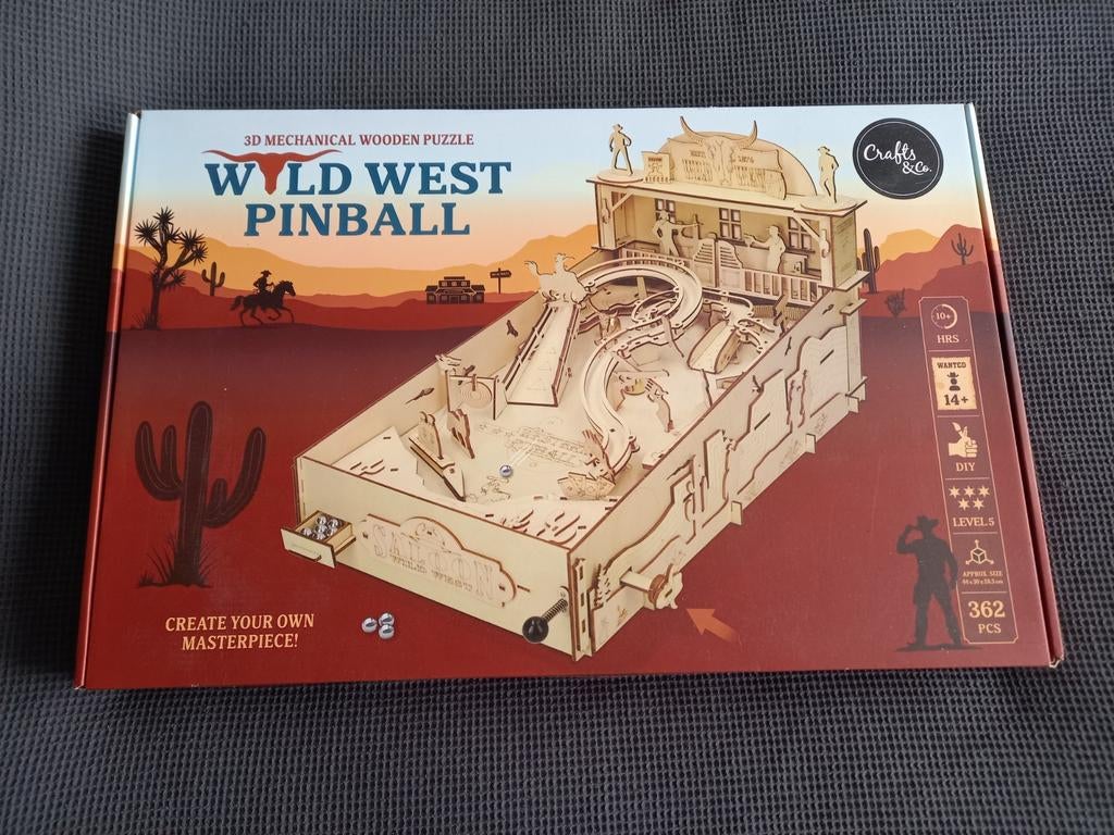 Crafts en Co Bouwpakket Flipperkast Wild West Pinball, Ophalen of Verzenden, Nieuw, Mechanisch, Flipperkast