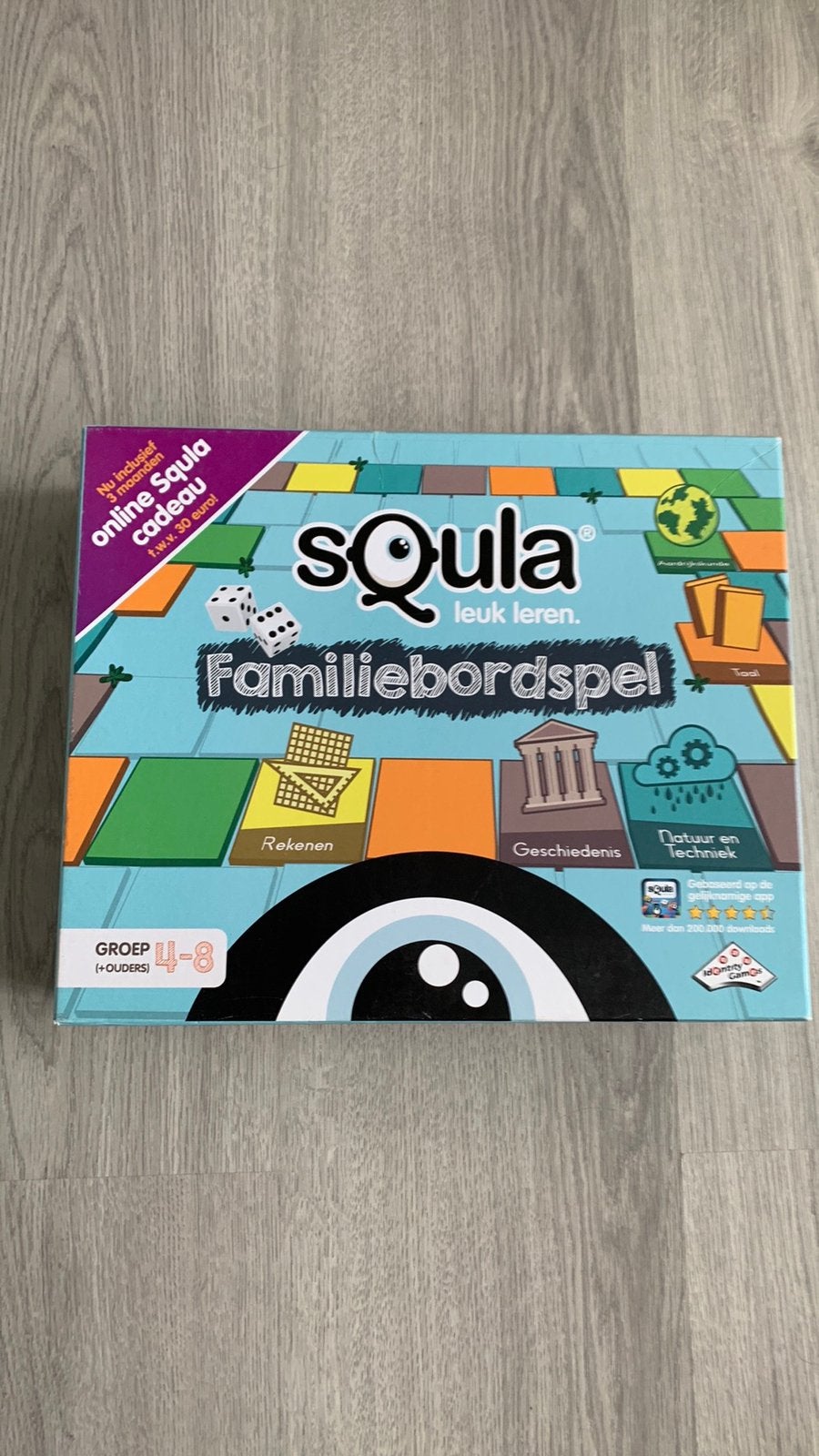 Squla leuk leren Familiebordspel, Ophalen of Verzenden, Zo goed als nieuw