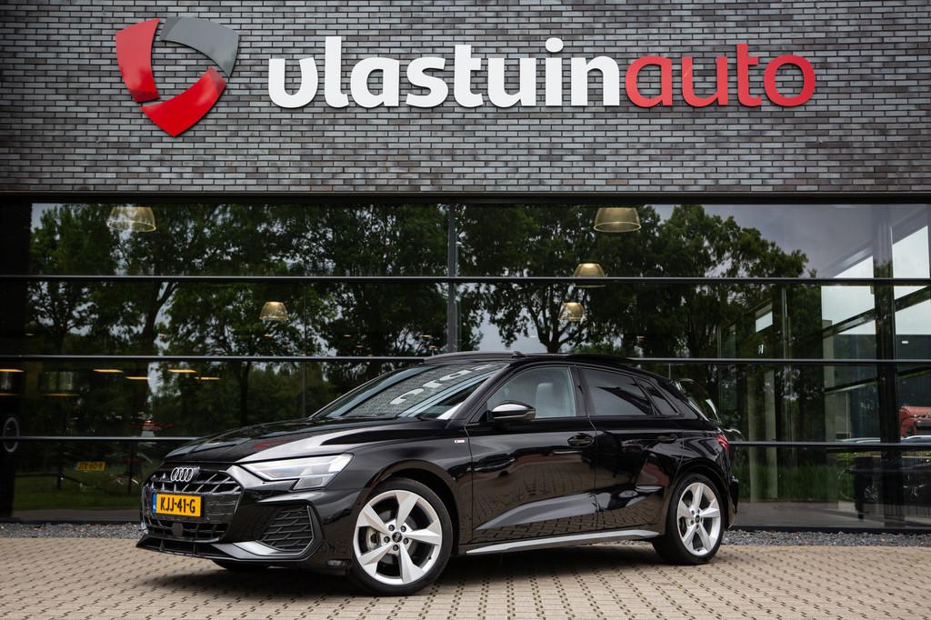 Audi A3 Sportback 35 TFSI S edition , Panoramadak, Adap. cru, 1300 kg, Zwart, 4 cilinders, 150 pk