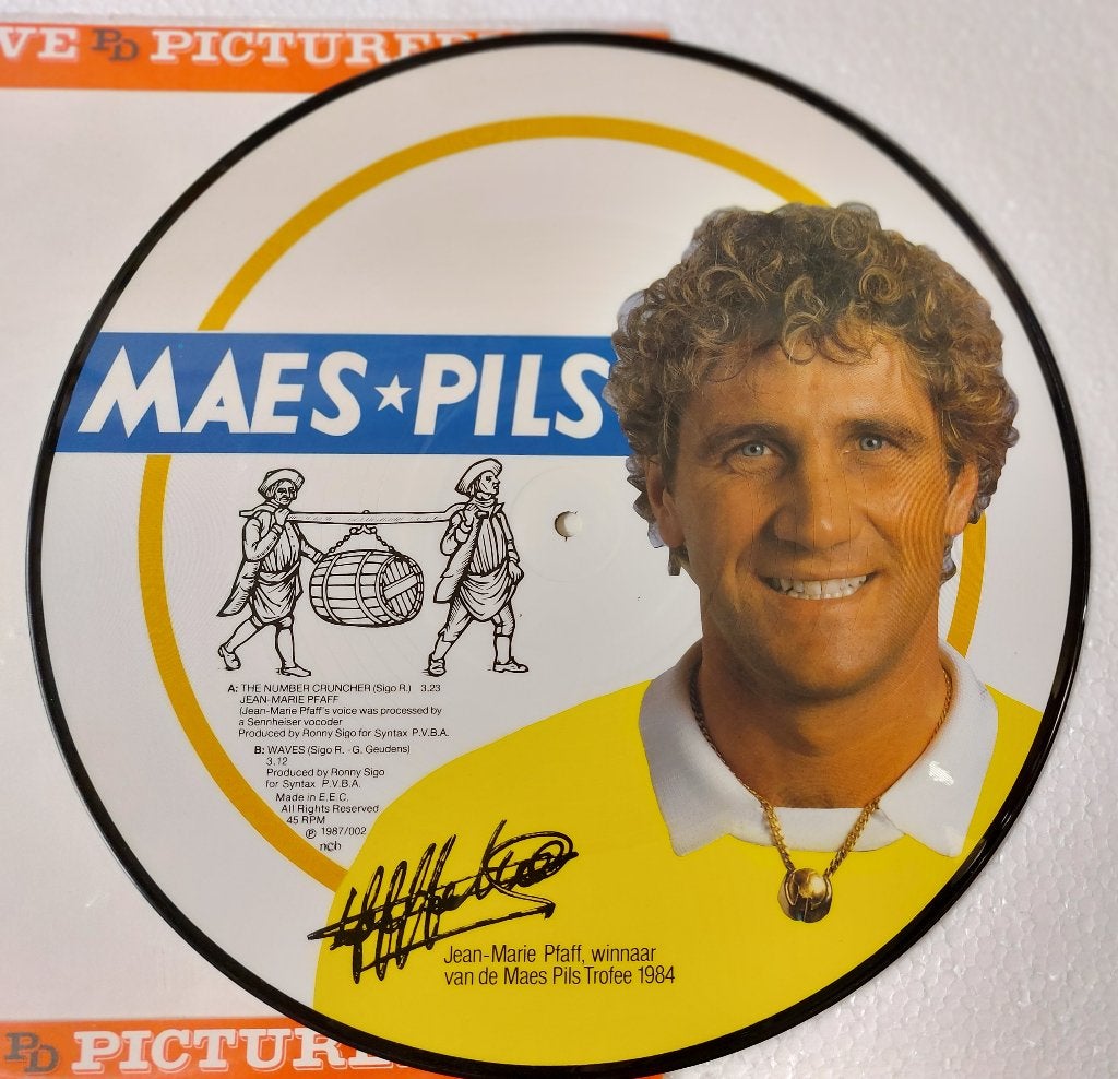 Jean-Marie Pfaff VINYL PICTURE DISC 12 INCH Maes Pils 1987, Pop, Ophalen of Verzenden, Zo goed als nieuw, 12 inch