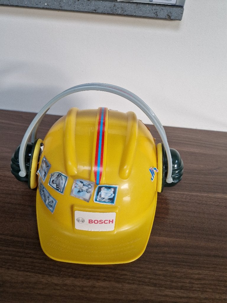 Klein Toys Bosch helm met oorbeschermers, Ophalen of Verzenden, Zo goed als nieuw, Jongen of Meisje