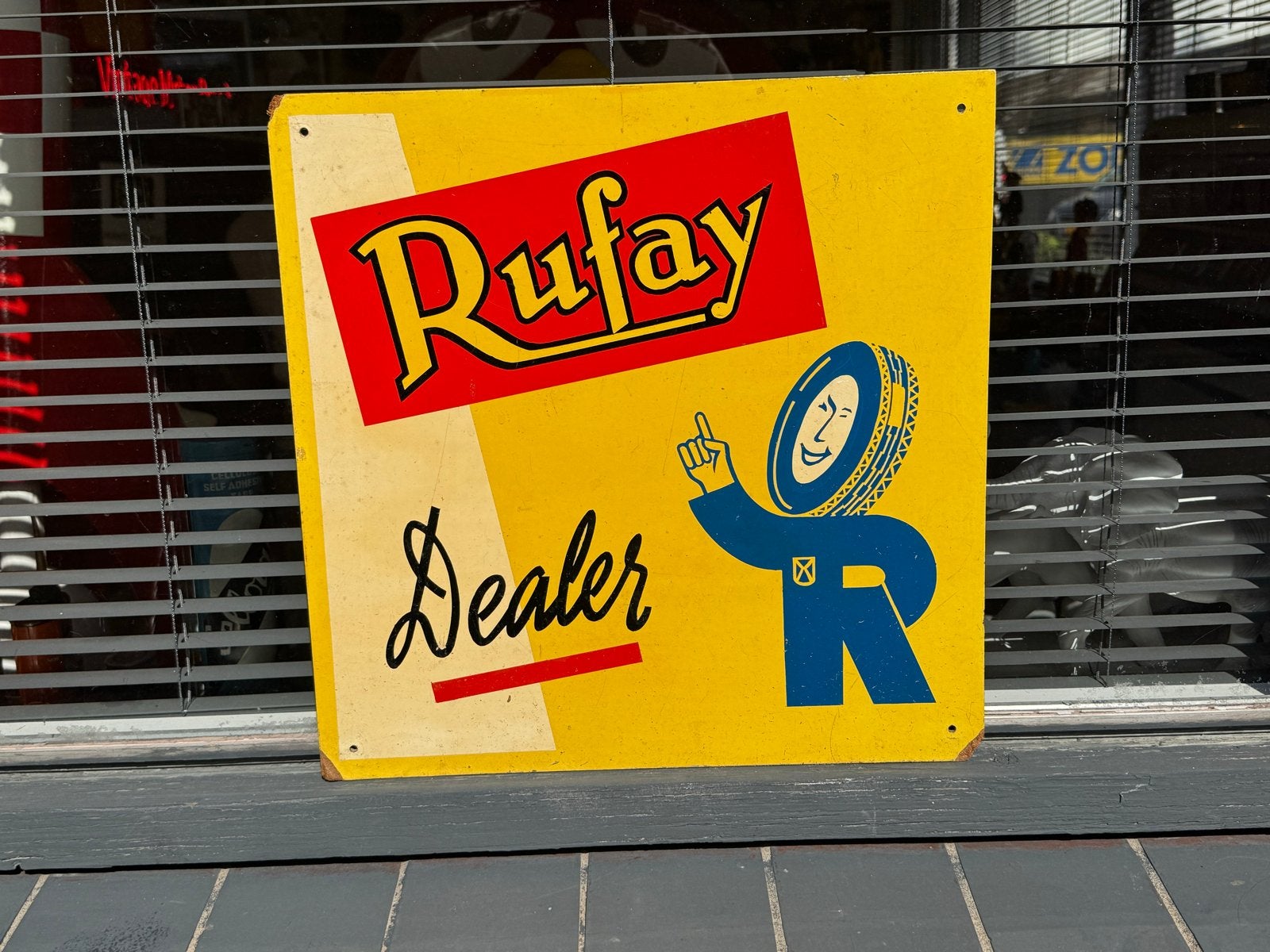 Vintage Rufay Dealer Reclamebord - Zeldzaam, Verzamelen, Reclamebord, Gebruikt, ., Ophalen of Verzenden