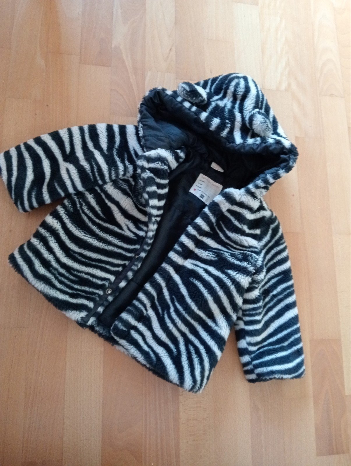 Hema maat 92 zebra winterjas met oortjes voor kinderen, Gebruikt, Jongen of Meisje, Ophalen of Verzenden, Hema