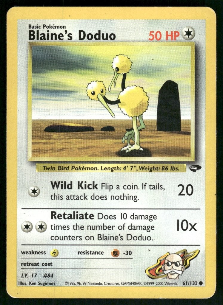 Blaine's Doduo 61/132 - Gym Challenge (EX), Verzenden, Gebruikt