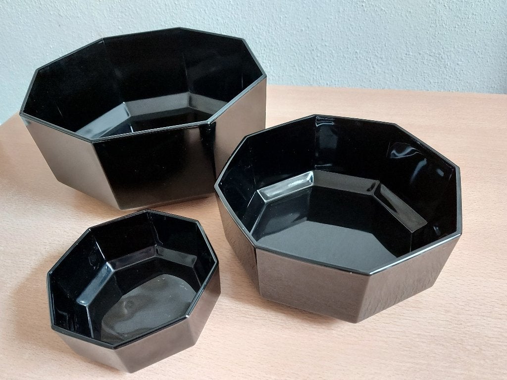 Arcoroc Octime Schalen Zwart - Set 3 st., Ophalen, Overige materialen, Overige stijlen, Schaal of Schalen