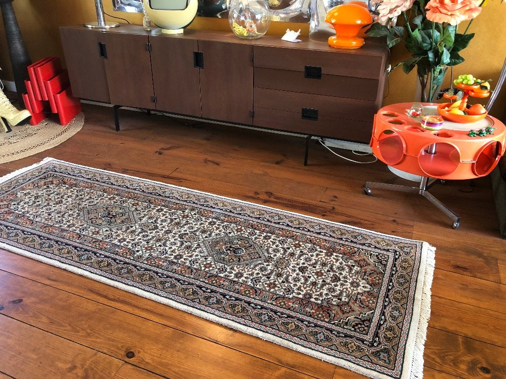 Prachtige lange handgeknoopte loper, 235 x 80 cm, super hip!, 200 cm of meer, Zo goed als nieuw, Rechthoekig, 50 tot 100 cm