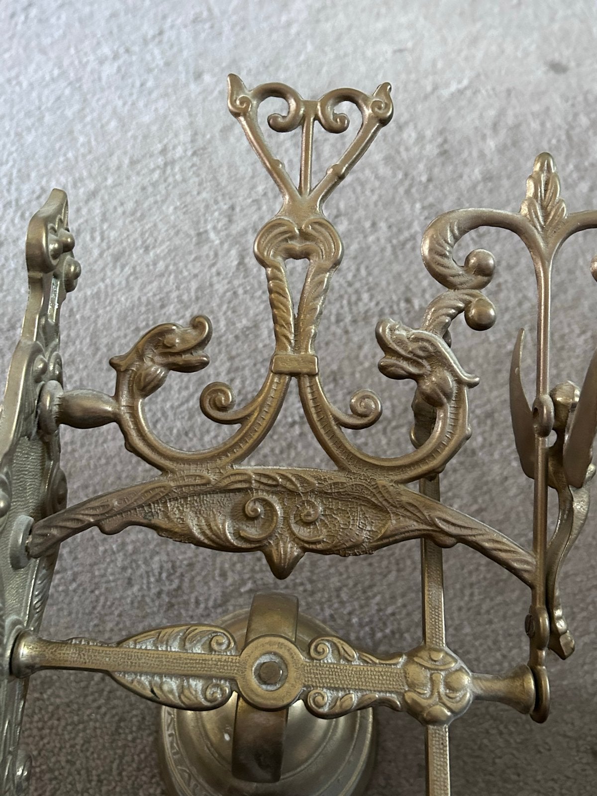 Antieke Messing Deur bel met Engelen en Draken, Antiek en Kunst, Ophalen of Verzenden