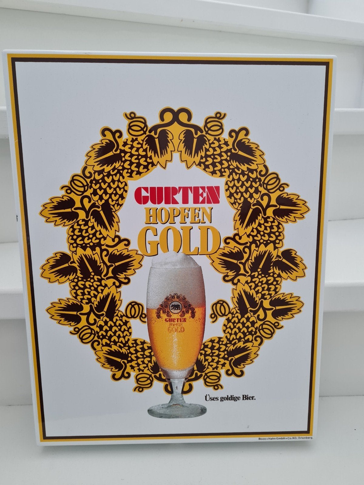 emaille bord gurten gold bier, Ophalen of Verzenden, Reclamebord