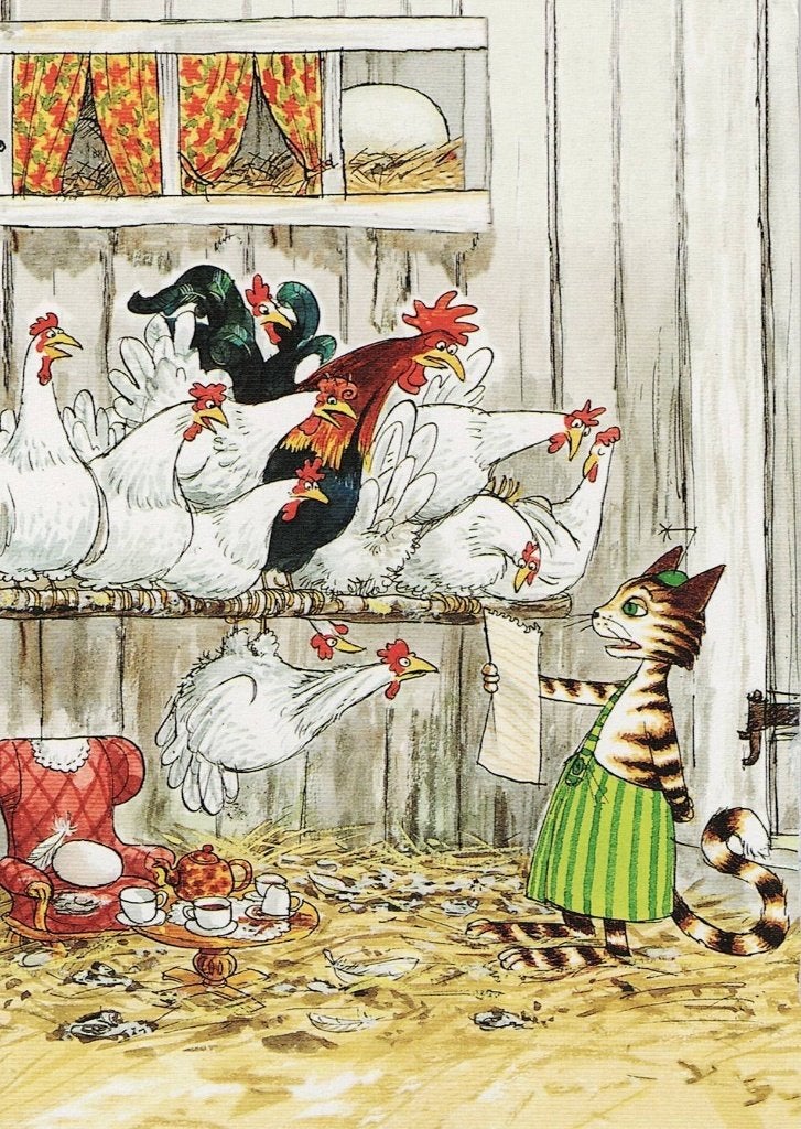 Kippen kijken verstrikt naar de kat 248, Verzenden, 1980 tot heden, Gelopen, Overige soorten