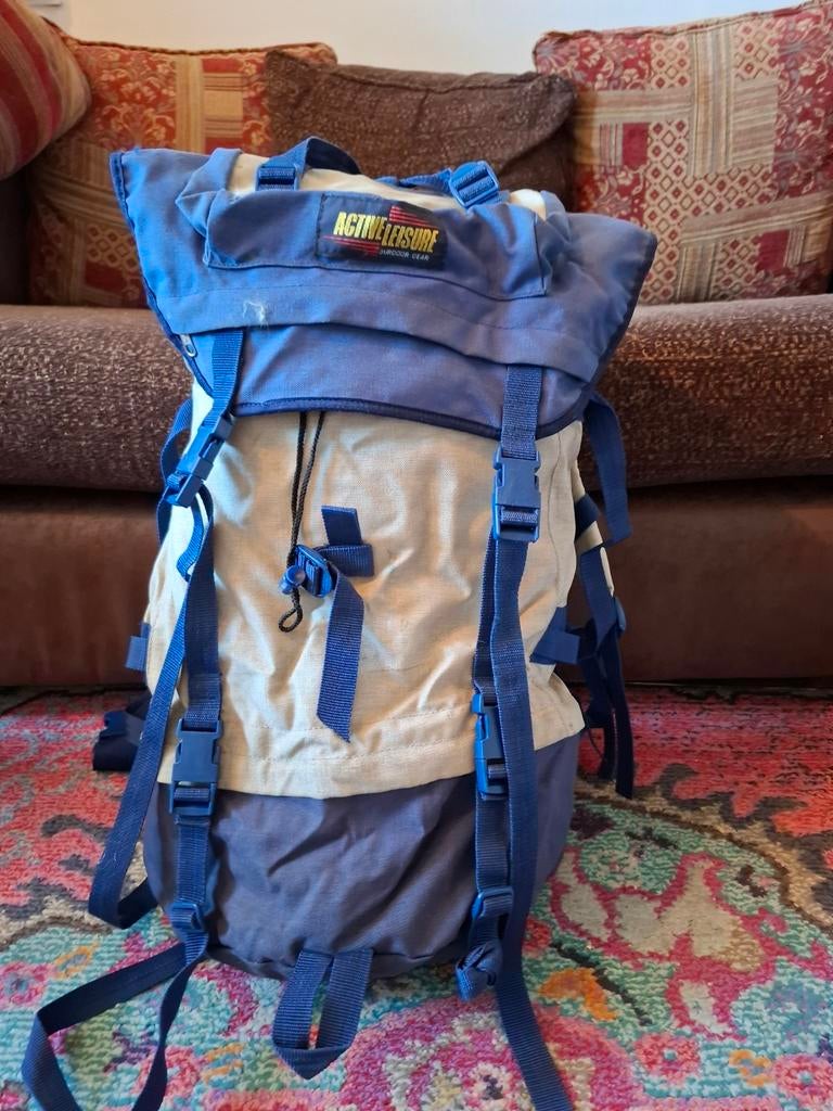 Active Leisure Trekking Rugzak - Blauw/Beige, Sieraden, Tassen en Uiterlijk, Tassen | Rugtassen, Gebruikt, 25 tot 40 cm, Ophalen of Verzenden