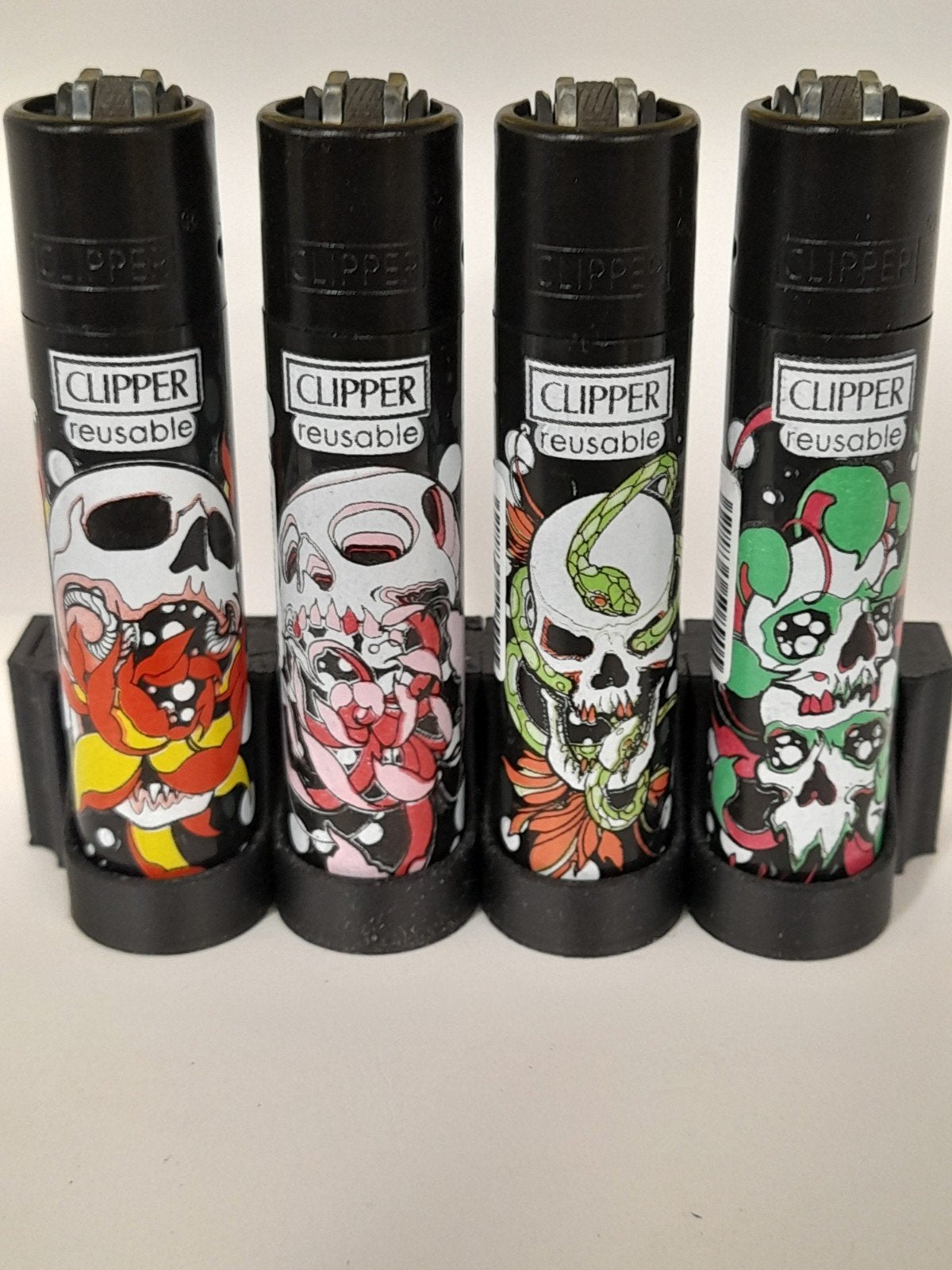 Set van 4 clipper aanstekers met scull prin, Ophalen of Verzenden, Nieuw, Aansteker