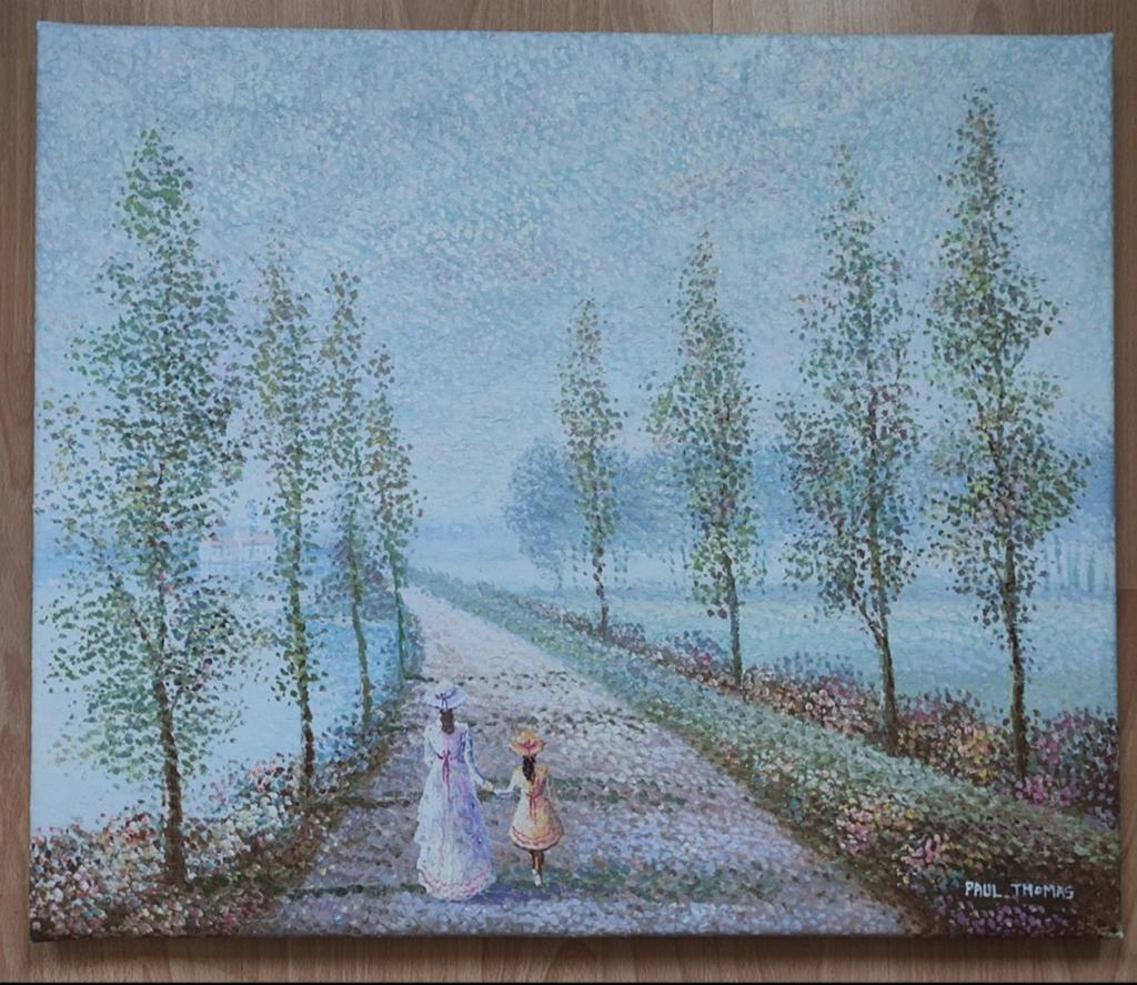 Monet stijl pointilisme.Paul werkte o.a. met Jeff Koons, Ophalen of Verzenden