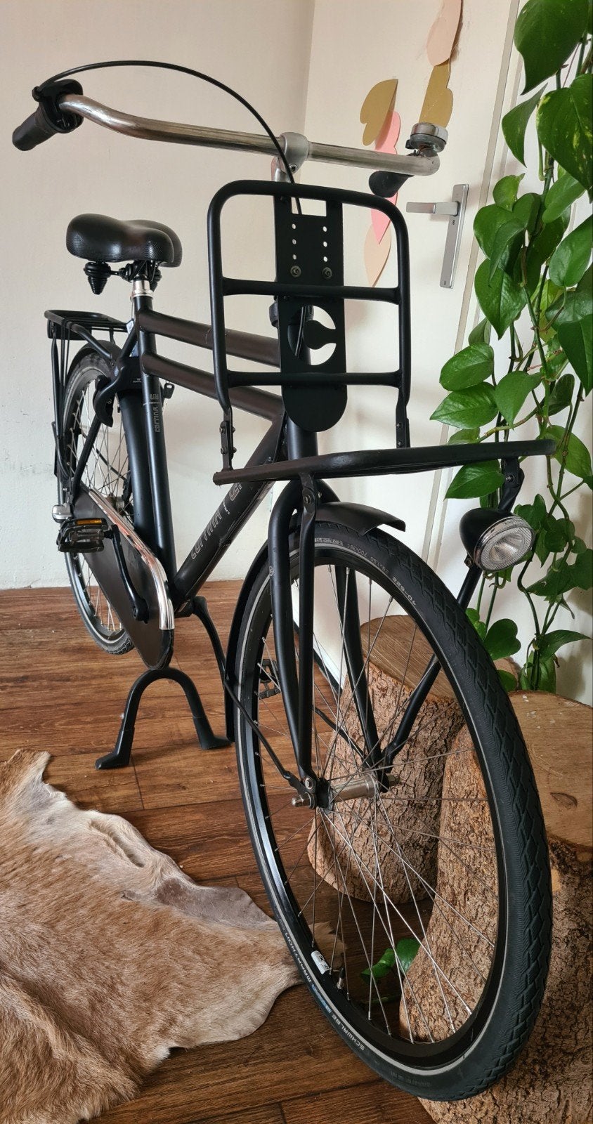 Matzwarte CORTINA type U4 Transportfiets || Herenfiets || N3, Versnellingen, Zo goed als nieuw, 61 tot 65 cm, Trommelrem
