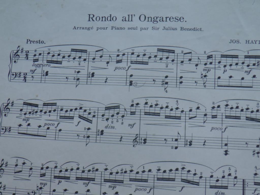 Haydn - rondo all' ongarese - piano, Gebruikt, Klassiek, Ophalen of Verzenden, Artiest of Componist