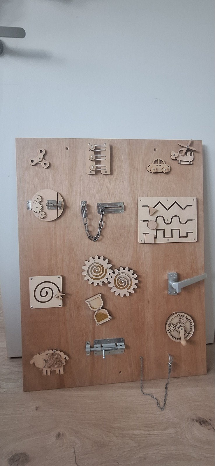 Houten activity board voor baby/dreumes/peuter, Ophalen of Verzenden, Zo goed als nieuw, Ontdekken