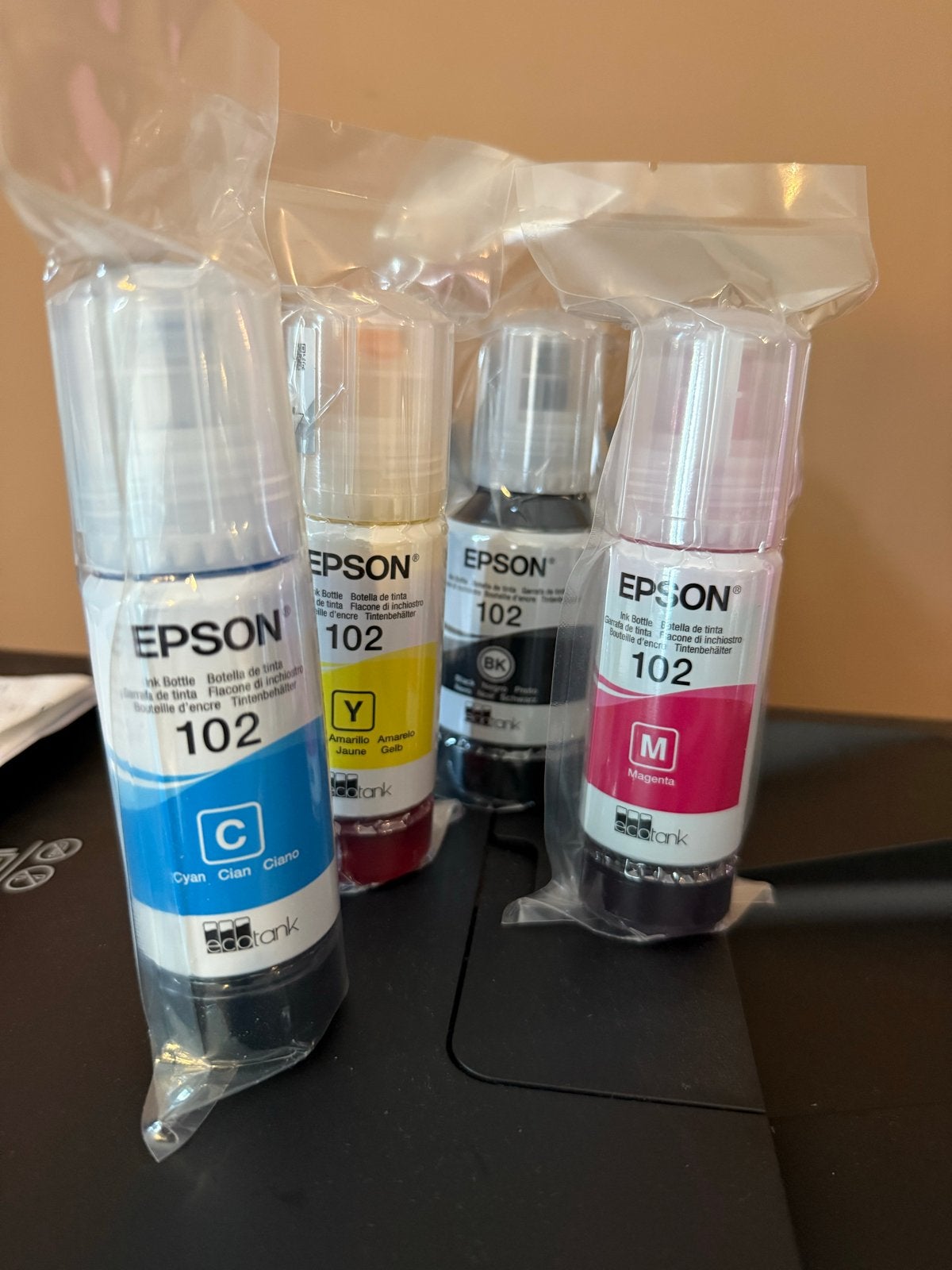 Epson 102 EcoTank Inktflessen - Complete Set (C, Y, BK, M), Ophalen of Verzenden, Nieuw, Inkjetprinter, Printer