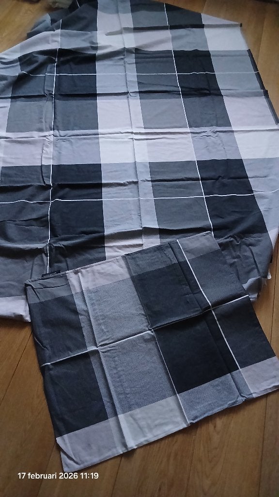 2 x Beddinghouse dekbedovertrek + 2 hoeslakens, Eenpersoons, Zwart, Dekbedovertrek, Nieuw