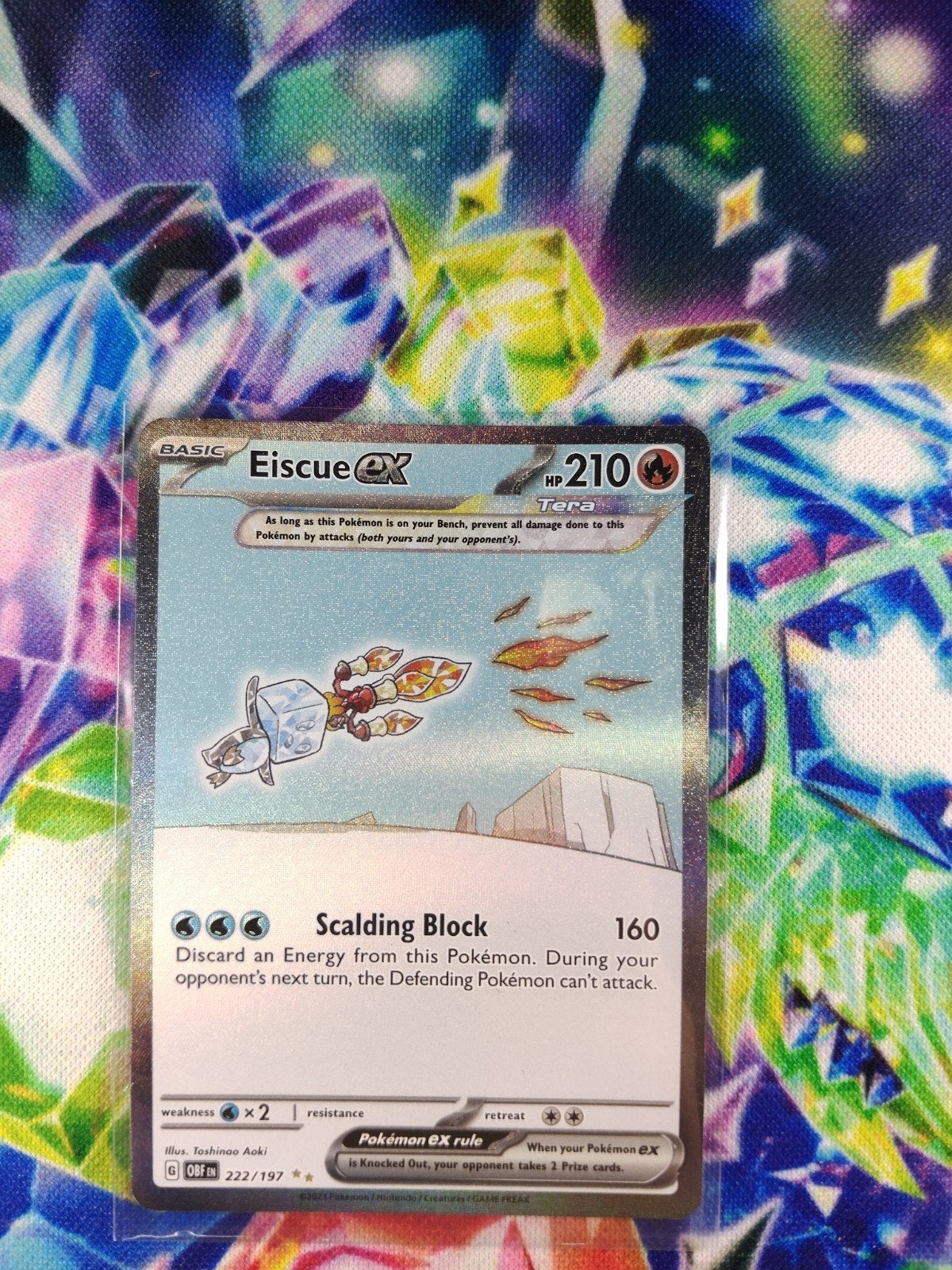 Eiscue ex 222/197 - Obsidian Flames Pokémon Kaart, Ophalen of Verzenden