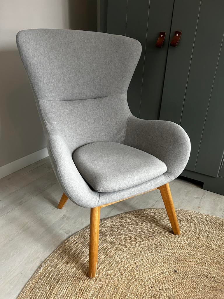 Westwing Wing grey Fauteuil, Huis en Inrichting, Fauteuils, Ophalen, Zo goed als nieuw, 75 tot 100 cm, 50 tot 75 cm