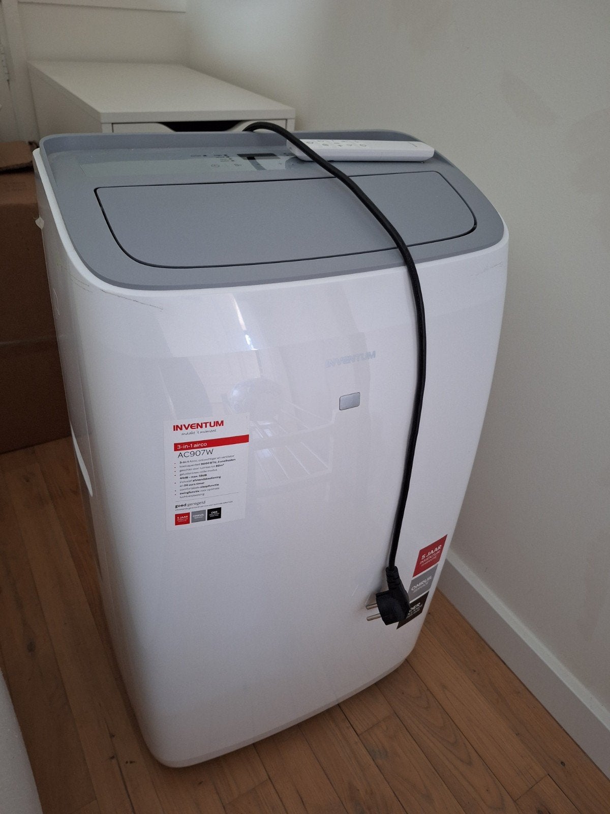 Inventum AC907W Mobiele Airco - Ontvochtigen, Ventile, Ophalen, 3 snelheden of meer, Zo goed als nieuw, Koelen en Ontvochtigen