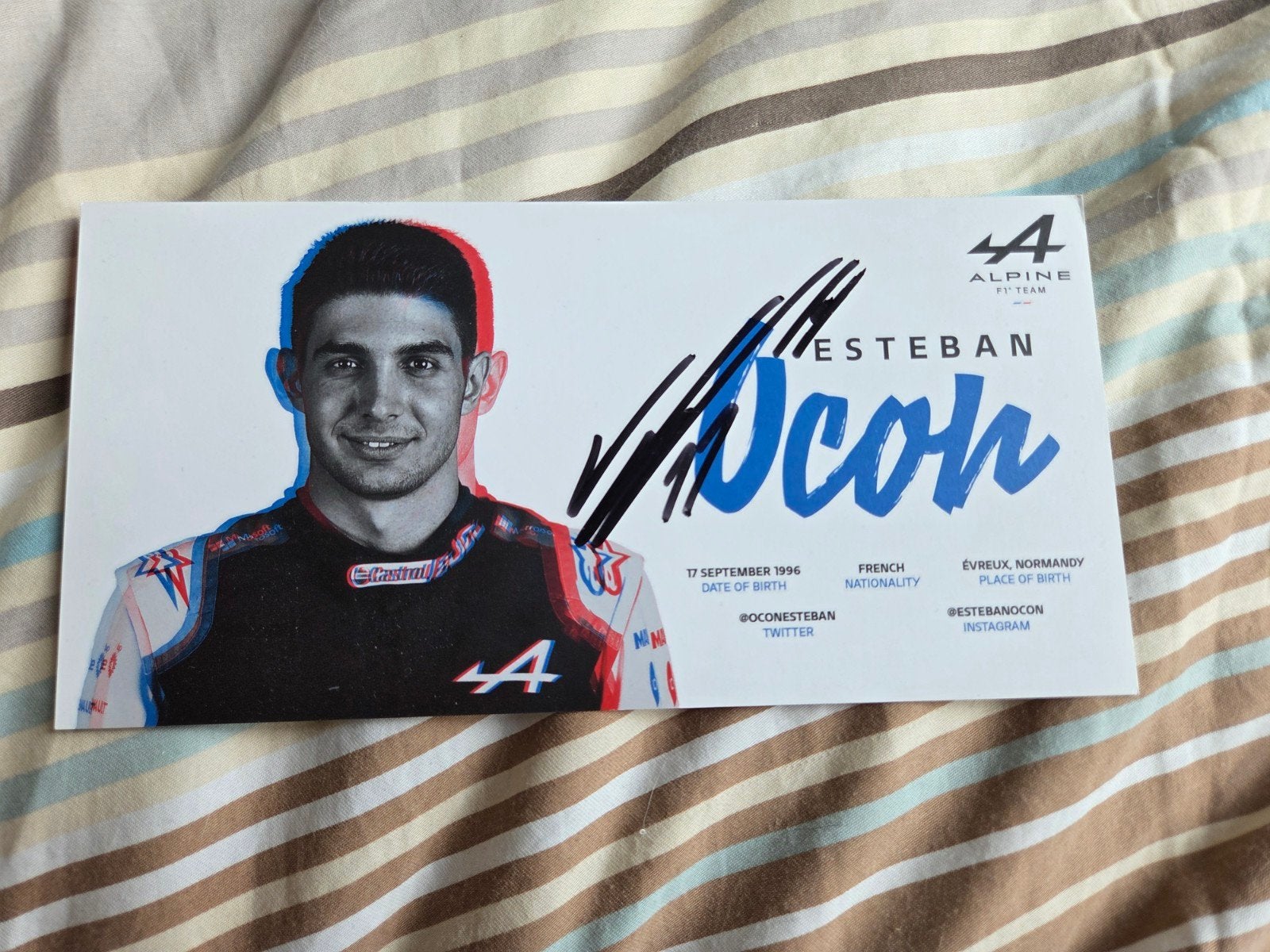 Handgesigneerde Esteban Ocon Alpine F1 Drivercard, Ophalen of Verzenden, Nieuw, Formule 1