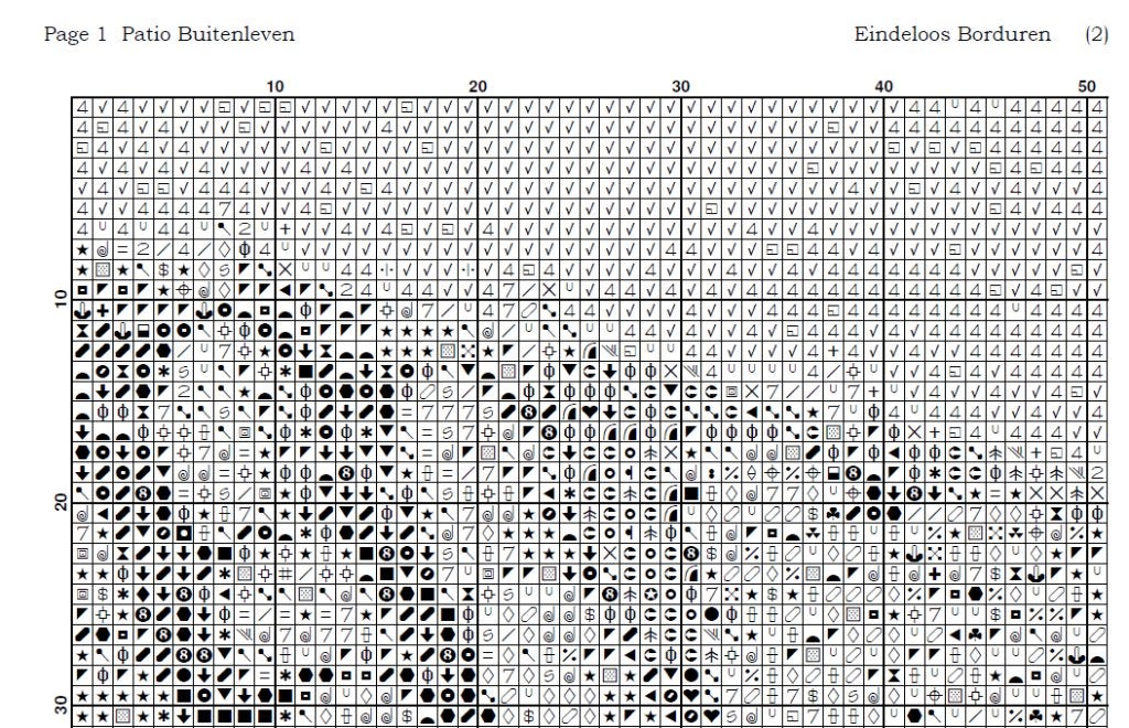 Borduurpatroon: Patio Buitenleven, Zwolle, Patroon, Verzenden, Eindeloos Borduren