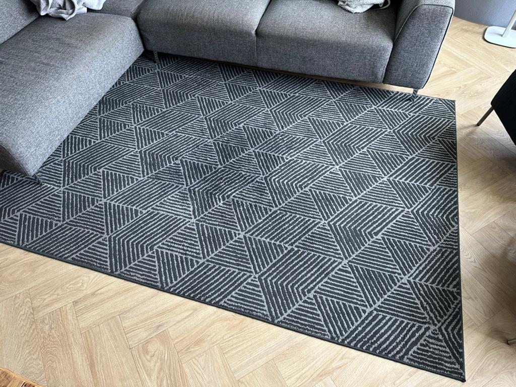 IKEA Kleed 240x170cm - Grijs met geometrisch patroon, Huis en Inrichting, Stoffering | Tapijten en Kleden, Ophalen, Gebruikt, 150 tot 200 cm