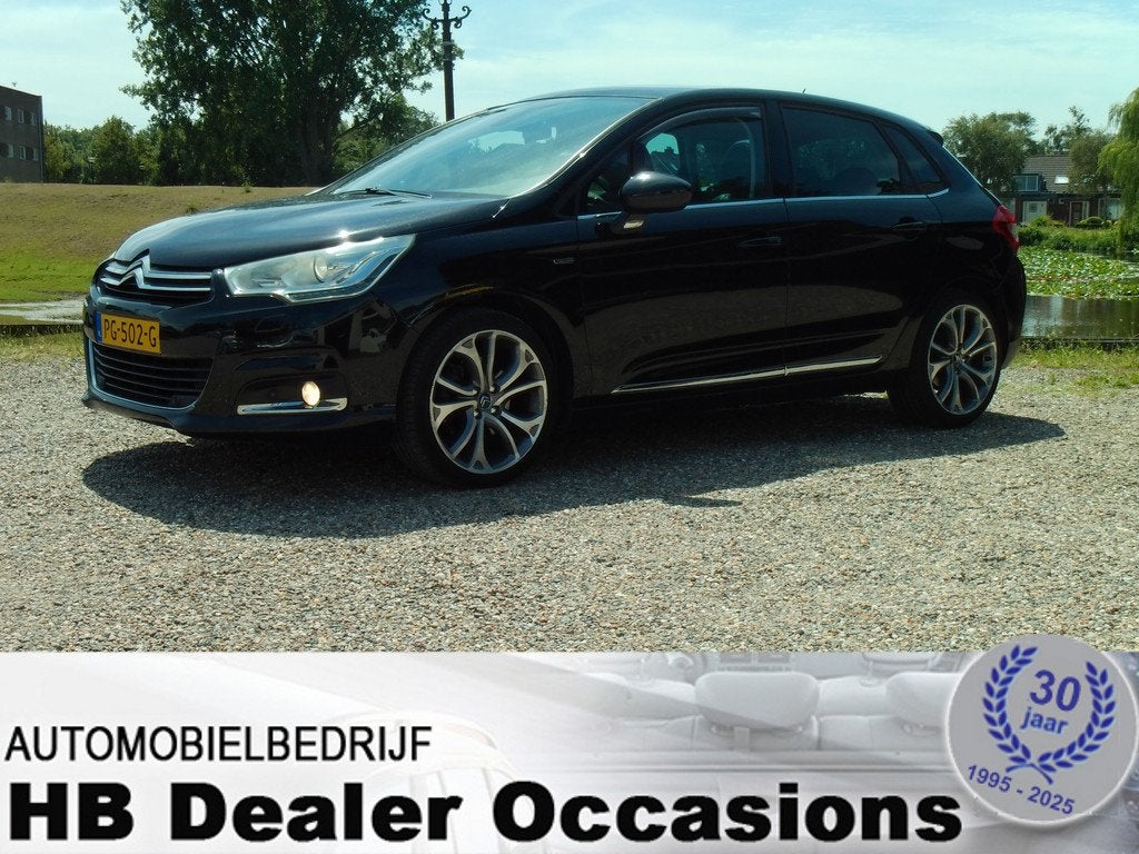 Citroën C4 1.6 THP Exclusive EGS autom - Airco - Leer - gla, Euro 5, Gebruikt, Zwart, USB