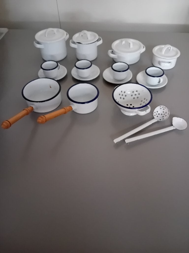Emaille kinderservies, Ophalen of Verzenden