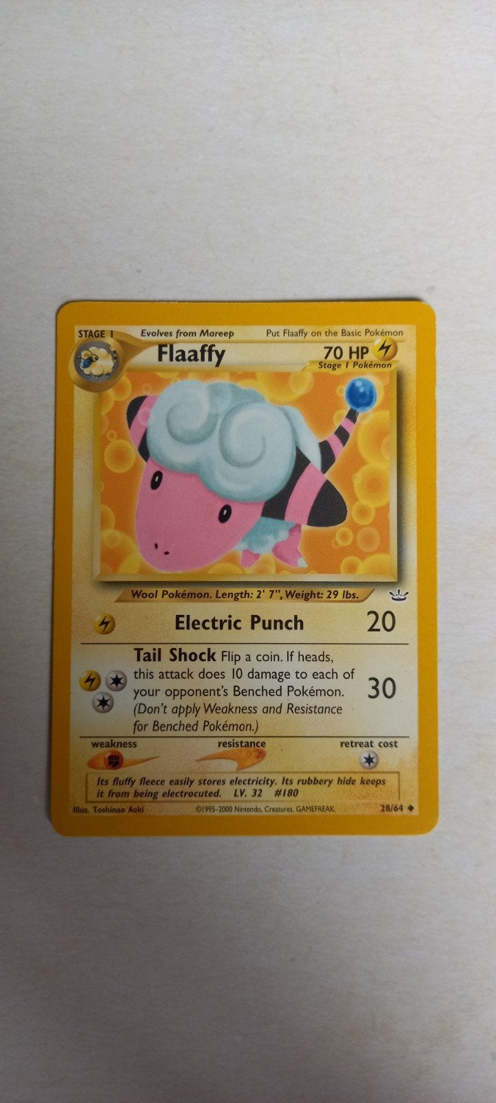 Pokémon Kaart: Flaaffy (28/64) - Neo Revelation Set, Ophalen of Verzenden, Gebruikt, Losse kaart