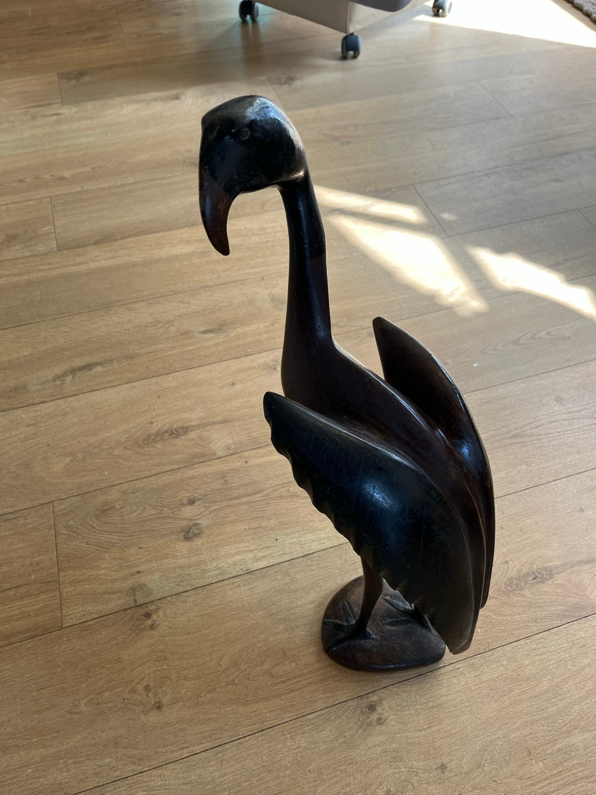 Groot tropisch hardhouten beeld, 64 cm hoog, Antiek en Kunst, Beeld, Hout, Bruin, 50 - 100 cm