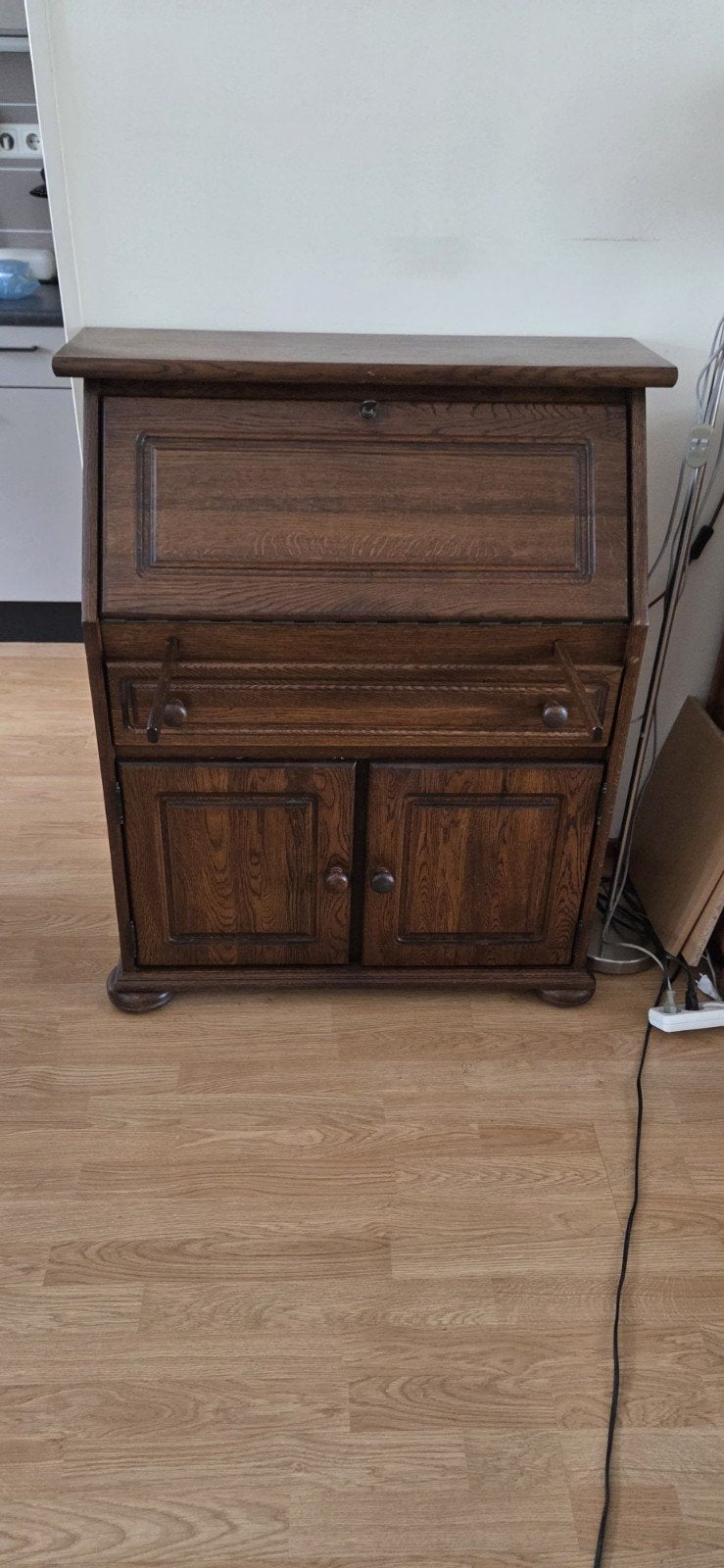 Massief Eiken Secretaire - Klassiek en Functioneel, Ophalen, Gebruikt, Klassiek