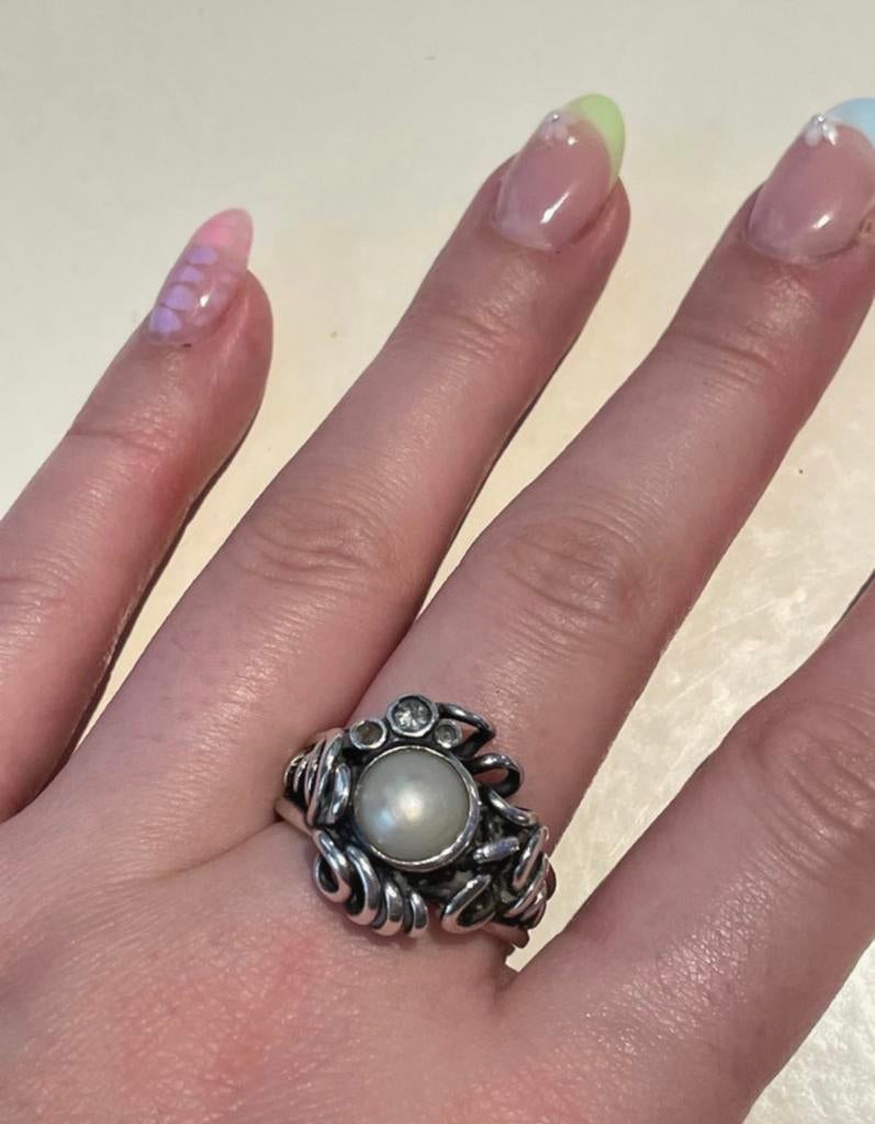 Rabinovich ring parel 925 zilver, 18 tot 19, Ophalen of Verzenden, Zo goed als nieuw, Dame