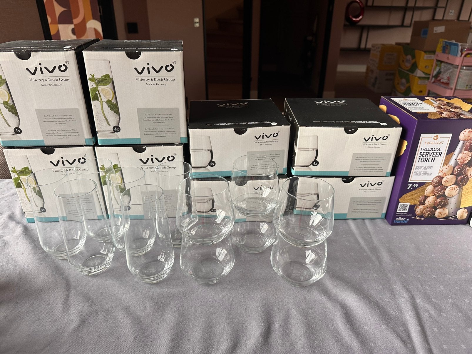 AH Vivo en serveertoren, Ophalen, Nieuw, Waterglas